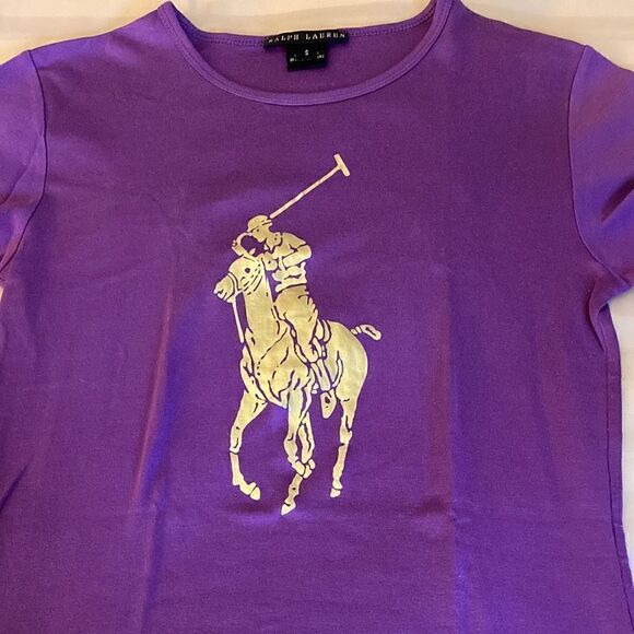 Ralph Lauren NWOT Black Label Big Pony in Metallic Gold. Short sleeve. Size S. - Picture 2 of 6